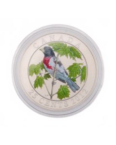 2012 25-Cent Coloured Coin – Rose-breasted Grosbeak
