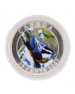 2007 25-Cent Coloured Coin – Red-breasted Nuthatch
