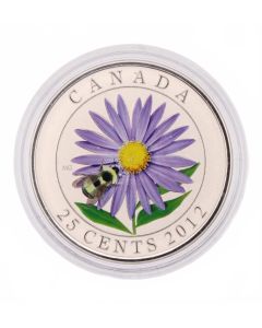 2012 25-Cent Coloured Coin – Aster and Bumble Bee