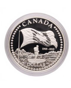2015 Proof Silver Dollar – 50th Anniversary of the Canadian Flag