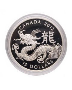 2012 $15 Fine Silver Coin – Year of the Dragon