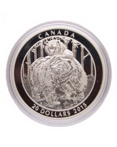 2015 $20 Fine Silver Coin – Grizzly Bear: Togetherness