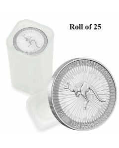 25x Australia Silver Kangaroo 1 oz 9999 pure Silver $1 Tube of 25 Mixed Dates