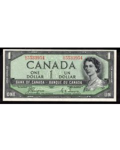 1954 Canada $1 devils face banknote Coyne Towers B/A5533954 nice EF+