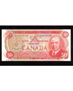 1975 Canada $50 banknote RCMP Musical ride Crow Bouey EHL0129139 CH UNC