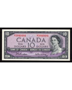 1954 Canada$10 banknote Beattie Rasminsky M/T 3840484 Choice UNC