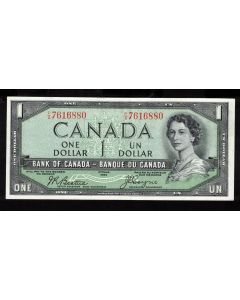 1954 Canada $1 devils face banknote Beattie Coyne P/A 7616880 nice Choice AU