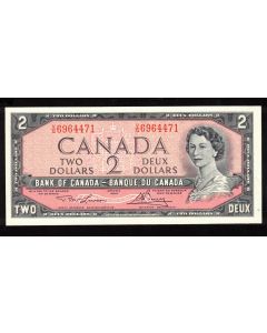1954 Canada $2 banknote Lawson Bouey VG 6964471 Choice UNC
