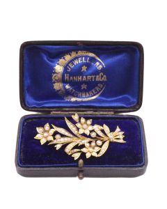 Antique 15K Seed pearl yg Brooch 2.25 inch 5.8 grams with appraisal $2800.00