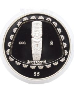 1998 Mexico $5 Peso Sacerdote 1 oz Silver Coin Proof