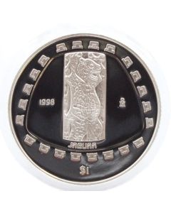 1998 Mexico $1 peso Jaguar - 1/4 oz Silver Bullion Coin Proof