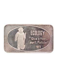 1973 Valcambi Smokey The Bear Ecology 1 oz .999 Silver Art Bar 80th anniversary