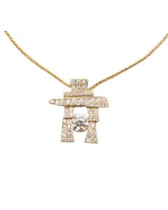 1.09ct NWT Polar ICE Diamonds INUKSHUK 14K Pendant with 18 inch chain and appraisal $6800.