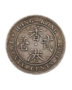 1885 Hong Kong 20 cents nice original VF+
