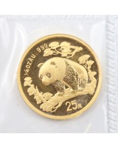 1997 China Panda 25 Yuan 1/4 Oz .999 Gold Coin Small Date Sealed Scarce 