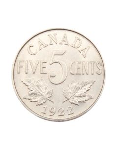 1922 Canada 5 cents Far-S nice AU