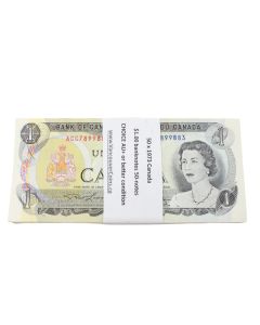 50 x 1973 Canada $1.00 banknotes 50-notes Choice AU+ to UNC+