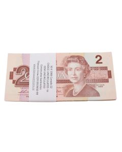 50 x 1986 Canada $2.00 notes Thiessen Crow EGR0919650-99 UNCIRCULATED