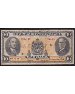 1935 Royal Bank of Canada $10 note 18-04a 1355940 VF