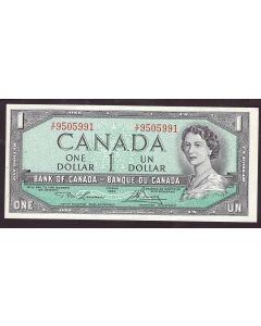 1954 Canada $1 banknote Lawson Bouey V/F9505991 Choice AU/UNC