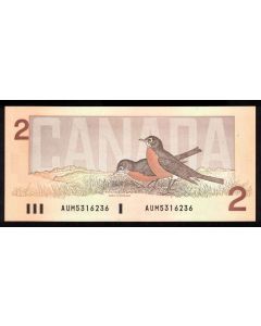 1986 Canada $2.00 banknote Thiessen Crow AUM 5316236 Choice Uncirculated+