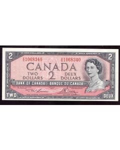 1954 Canada $2 banknote Lawson Bouey V/G 1068340 Choice UNC