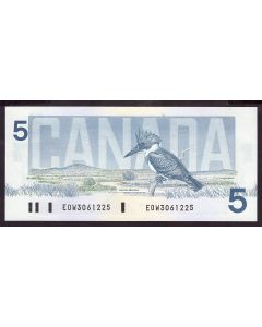 1986 Canada $5 banknote Crow Bouey EOW3061225 Choice UNC