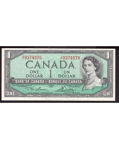 1954 Canada $1 banknote Lawson Bouey V/F9374970 Choice AU/UNC