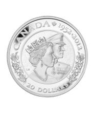 2012 Canada $20 Queen's Diamond Jubilee Double Effigy - Pure Silver Coin