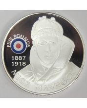 2008 St Helena & Ascension £5 coin .925 RAF MICK MANNOCK 