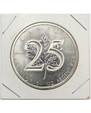 2013 CANADA $5 Canada 25th anniversary silver maple leaf pure silver 