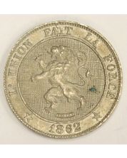 1862 Belgium 5 Cent doubling of date & parts of legend UNC 