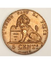 1841 Belgium 5 Centimes KM5.1 UNC