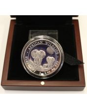 2014 1-oz 999 silver AFRICAN ELEPHANT High relief Cameo Proof