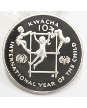 1980 Zambia 10 Kwacha silver coin Year of The Child Gem Cameo Proof