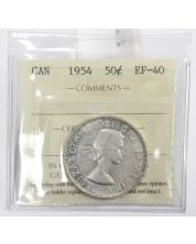 1954 Canada 50 Cents ICCS EF40