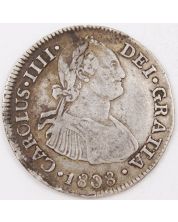 1808 Peru 2 Reales silver coin Lima JP KM#95 nice VF