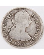 1787 Peru 2 Reales silver coin Lima MI KM#76a circulated