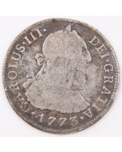 1773 Peru 2 Reales silver coin LIMA KM#76 circulated