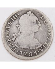 1781 Peru 2 Reales silver coin Lima MI KM#76 circulated