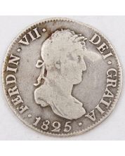 1825 Bolivia 2 Reales silver coin Potosi JL KM#83 circulated 