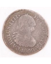 1802 Peru 1/2 Real Lima-IJ silver coin KM-93 circulated