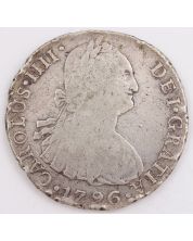 1796 Peru 8 Reales silver coin IJ Lima KM#97 circulated