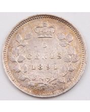 1891 Canada 5 cents EF+