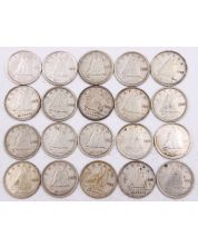 20x 1938 Canada 10 cents silver coins circulated 20-coins