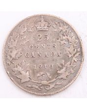 1910 Canada 25 cents VG/F