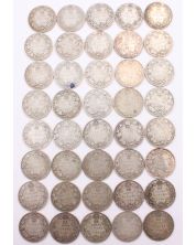Canada 25 cents George V 5x1918 9x19 9x20 4x21 3x28 10x1929 40-coins G-VG