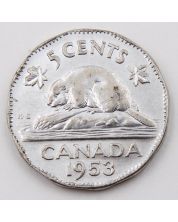 1953 SS Far Leaf Mule Canada 5 cents VF