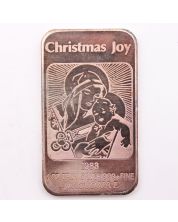 1 oz National Refiners Assay Silver Art Bar Christmas Joy .999 fine 1 troy ounce