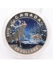 2016 Canada $20 Geometry In Art - The Caribou 99.99% Fine Silver Coin
